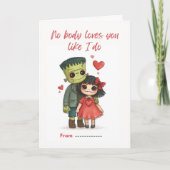 Spooky Cute Monster & Bride Card Kaart (Voorkant)
