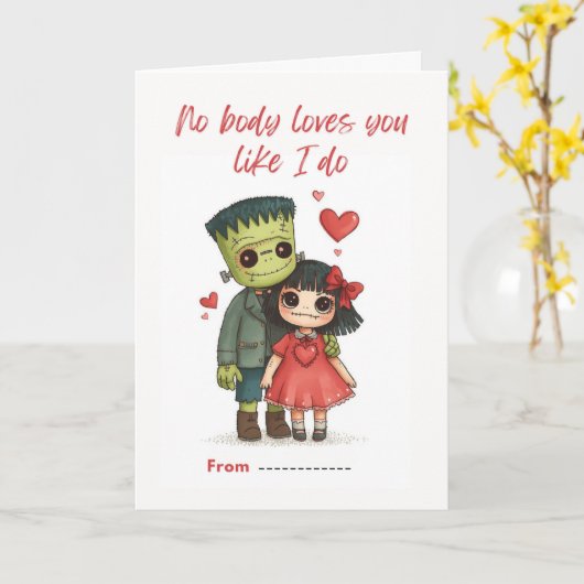 Spooky Cute Monster & Bride Card Kaart (Gele Bloem)
