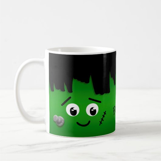 Spooky Cute Personalized Halloween Frankenstein Koffiemok (Links)