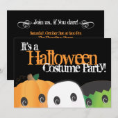 Spooky Cute Pumpkin Ghost Halloween Costume Party Kaart (Voorkant / Achterkant)