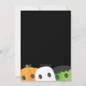 Spooky Cute Pumpkin Head Halloween Party Kaart (Achterkant)