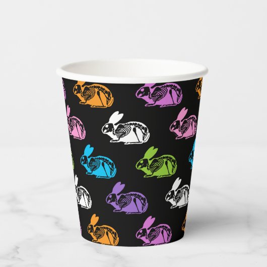 Spooky Cute Skeleton Easter Bunny Pattern Papieren Bekers (Voorkant)