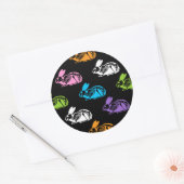 Spooky Cute Skeleton Easter Bunny Pattern Ronde Sticker (Envelop)