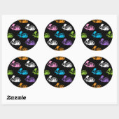 Spooky Cute Skeleton Easter Bunny Pattern Ronde Sticker (Vel)