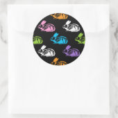 Spooky Cute Skeleton Easter Bunny Pattern Ronde Sticker (Tas)