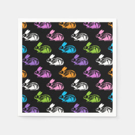 Spooky Cute Skeleton Easter Bunny Pattern Servet