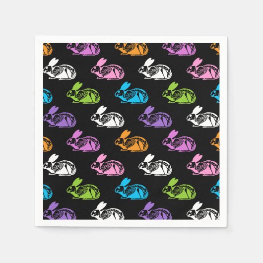 Spooky Cute Skeleton Easter Bunny Pattern Servet (Voorkant)