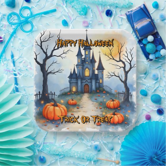 Spooky Cute Trendy Halloween Collection Papieren Bordje (Feest)