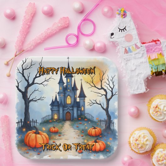 Spooky Cute Trendy Halloween Collection Papieren Bordje (Feest)
