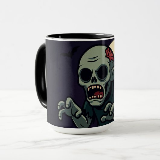 Spooky Cute Zombie Halloween Mug - Fun & Creepy D Mok (Voorkant links)