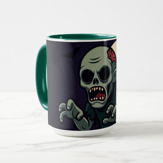 Spooky Cute Zombie Halloween Mug - Fun & Creepy D Mok (Voorkant links)