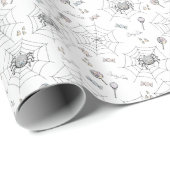 Spooky Cutie Baby Spin, Web & Halloween Snoep Cadeaupapier (Rol Hoek)