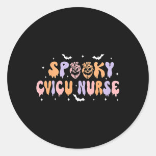 Spooky Cvicu Nurse Halloween Cardiac ICU Herfst Pu Ronde Sticker