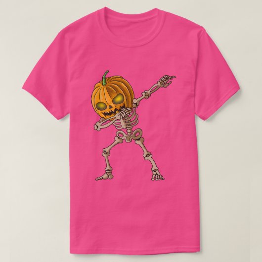 Spooky Dabbing Pumpkin Skeleton Halloween Party T-shirt (Design voorkant)