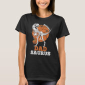 Spooky Dad Saurus Dinosaur Skeleton rex Pumpkin T-shirt (Voorkant)