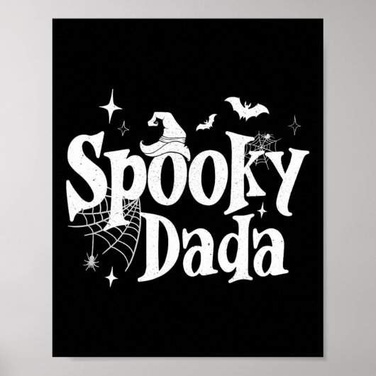 Spooky Dada Witch Funny Halloween Kostuum Dad Gran Poster (Voorkant)