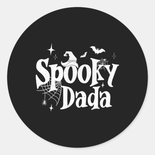 Spooky Dada Witch Funny Halloween Kostuum Dad Gran Ronde Sticker (Voorkant)