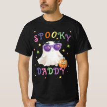 Spooky Daddy Bright Text Zwarte Mannen T-shirt"
