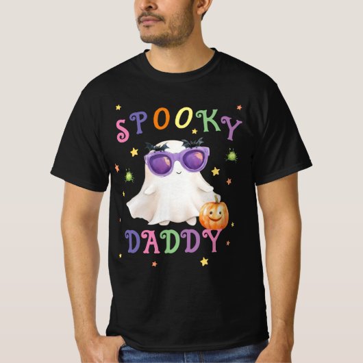 Spooky Daddy Bright Text Zwarte Mannen T-shirt" T-shirt (Voorkant)