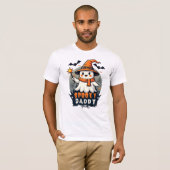 Spooky Daddy Halloween Ghost Met Heksenspook Pet T-shirt (Voorkant volledig)