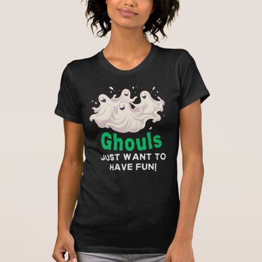 Spooky Dance Party: Ghouls willen gewoon plezier h T-shirt (Voorkant)