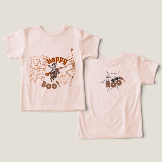 Spooky Dance Party Kids T-Shirt with Skeletons, Dr (Ontwerp Voorkant & Achterkant)