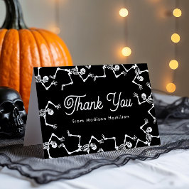 Spooky Dancing Skeleton Baby shower Bedankkaart