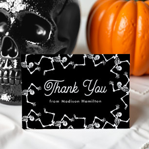 Spooky Dancing Skeleton Baby shower Bedankkaart