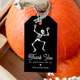 Spooky Dancing Skeleton Baby shower Favoriet Cadeaulabel
