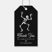 Spooky Dancing Skeleton Baby shower Favoriet Cadeaulabel (Voorkant)