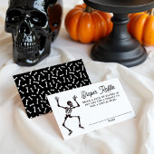 Spooky Dancing Skeleton Baby shower Luier Raffle Informatiekaartje