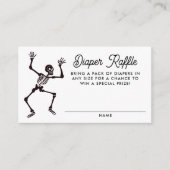 Spooky Dancing Skeleton Baby shower Luier Raffle Informatiekaartje (Voorkant)