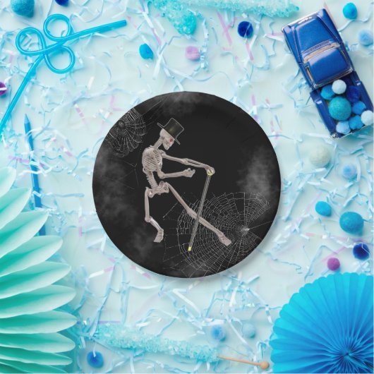 Spooky Dancing Skeleton Papieren Bordje (Feest)