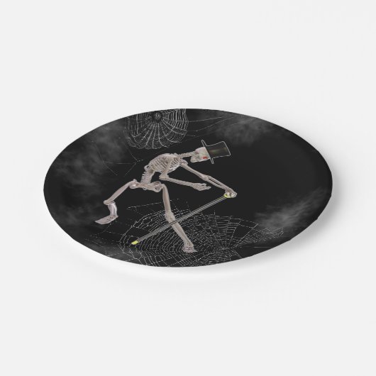 Spooky Dancing Skeleton Papieren Bordje (Gekanteld)