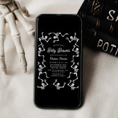 Spooky Dancing Skeletons Baby shower Kaart