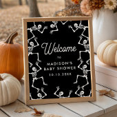 Spooky Dancing Skeletons Baby shower Welkomstbord Poster