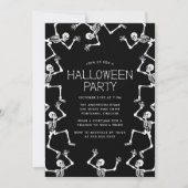 Spooky Dancing Skeletons Halloween Party Kaart (Voorkant)