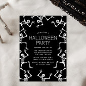 Spooky Dancing Skeletons Halloween Party Kaart