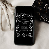 Spooky Dancing Skeletons Halloween Party Kaart