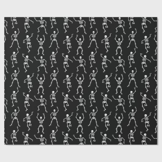 Spooky Dancing Skeletons Pattern Cadeaupapier (Vlak)