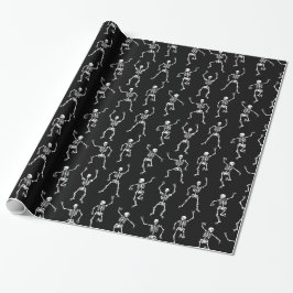 Spooky Dancing Skeletons Pattern Cadeaupapier