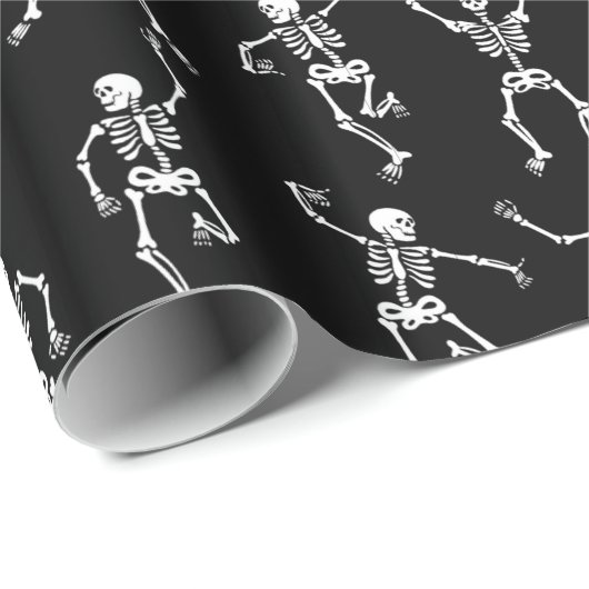 Spooky Dancing Skeletons Pattern Cadeaupapier (Rol Hoek)
