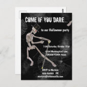 Spooky Dansende Skeleton Halloween Invite Briefkaart (Voorkant / Achterkant)