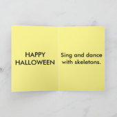 Spooky Dansende Skeletons Halloween Kaart (Binnen)