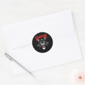 Spooky Dapper Vampier Vampier Cat Halloween Ronde Sticker (Envelop)