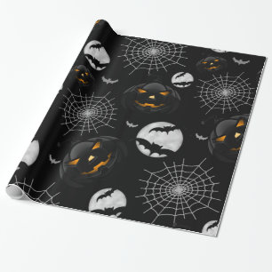 Spooky Dark Halloween Pattern Cadeaupapier