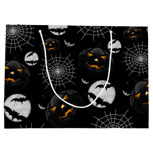 Spooky Dark Halloween Pattern Large Cadeautasje (Achterkant)
