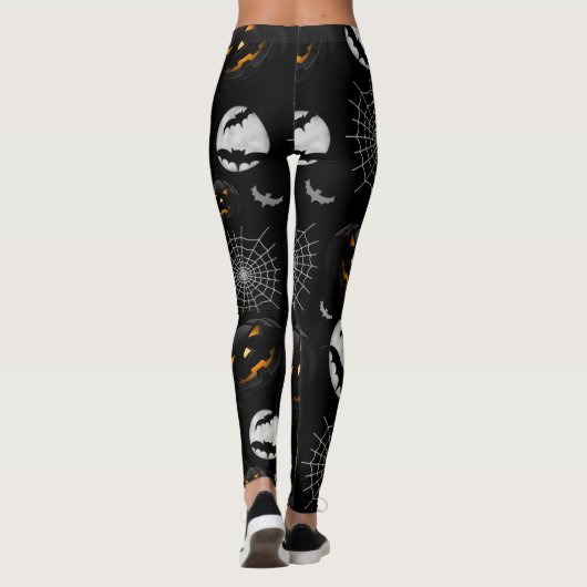 Spooky Dark Halloween Pattern Leggings (Achterkant)