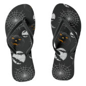 Spooky Dark Halloween Pattern Teenslippers (Voetbed)