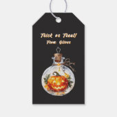 Spooky Dark Magic Jack O Lantern Pumpkin Bottle Cadeaulabel (Voorkant)